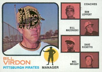 2022 Topps Heritage - 50th Anniversary Buybacks #517 Pirates Field Leaders (Bill Virdon / Don Leppert / Bill Mazeroski / Dave Ricketts / Mel Wright) Front