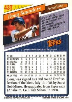1993 Topps Traded #43T Doug Saunders Back