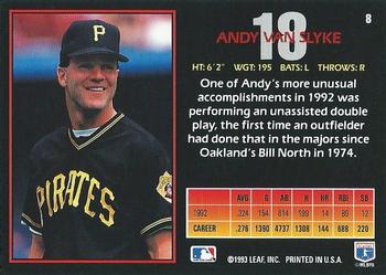 1993 Triple Play #8 Andy Van Slyke Back