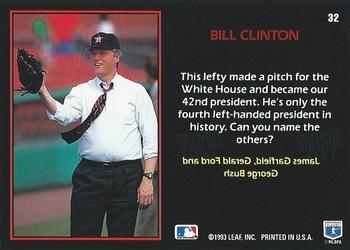 1993 Triple Play #32 President Clinton Back