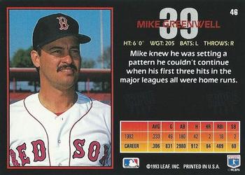 1993 Triple Play #46 Mike Greenwell Back