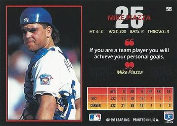 1993 Triple Play #55 Mike Piazza Back