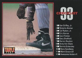 1993 Triple Play #66 Checklist: 1-66 Front