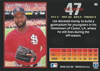 1993 Triple Play #83 Lee Smith Back