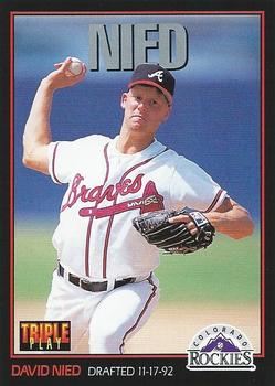 1993 Triple Play #105 David Nied Front