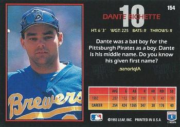 1993 Triple Play #154 Dante Bichette Back
