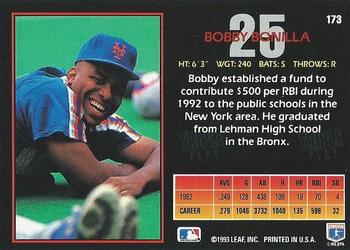 1993 Triple Play #173 Bobby Bonilla Back