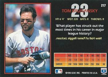 1993 Triple Play #217 Tom Brunansky Back