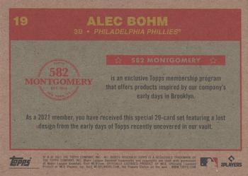 2020-21 Topps 582 Montgomery Club Set 5 #19 Alec Bohm Back