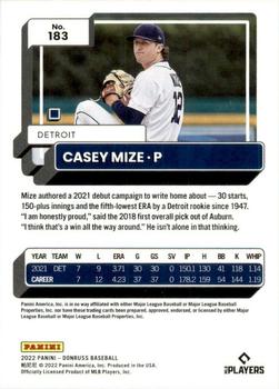 2022 Donruss #183 Casey Mize Back