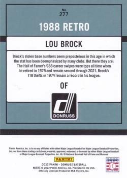 2022 Donruss #277 Lou Brock Back