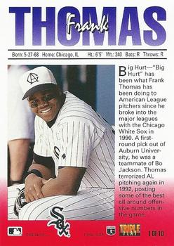 1993 Triple Play - Nicknames #1 Frank Thomas Back