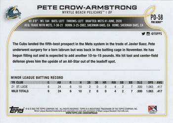 2022 Topps Pro Debut #PD-58 Pete Crow-Armstrong Back