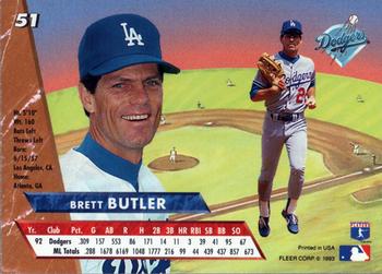 1993 Ultra #51 Brett Butler Back