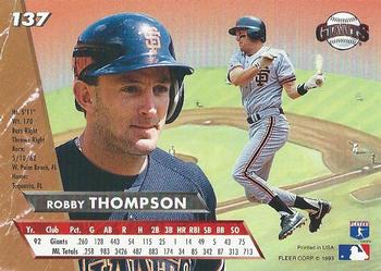 1993 Ultra #137 Robby Thompson Back