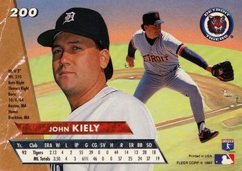 1993 Ultra #200 John Kiely Back