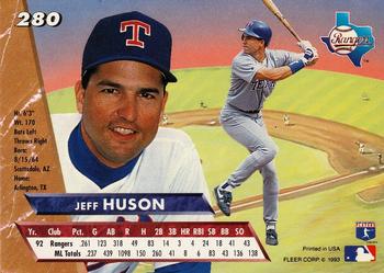 1993 Ultra #280 Jeff Huson Back