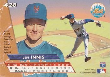 1993 Ultra #428 Jeff Innis Back