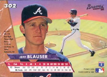 1993 Ultra #302 Jeff Blauser Back