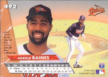 1993 Ultra #492 Harold Baines Back
