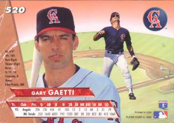 1993 Ultra #520 Gary Gaetti Back