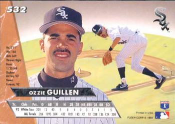 1993 Ultra #532 Ozzie Guillen Back