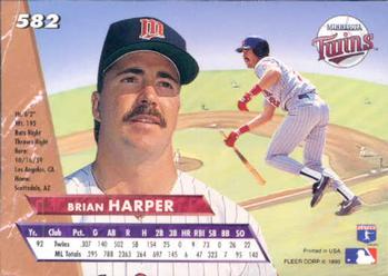 1993 Ultra #582 Brian Harper Back