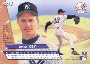 1993 Ultra #596 Jimmy Key Back