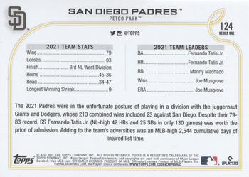 2022 Topps - Rainbow Foil #124 San Diego Padres Back
