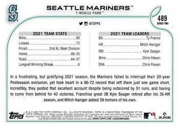 2022 Topps - Rainbow Foil #489 Seattle Mariners Back
