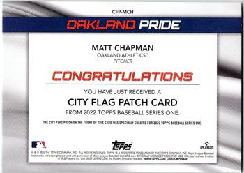 2022 Topps - City Flag Patch Commemorative Manufactured Relics #CFP-MCH Matt Chapman Back