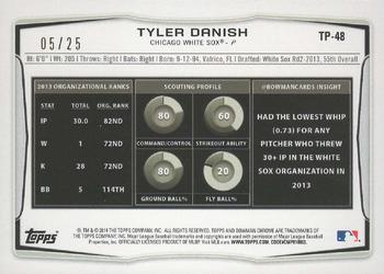 2014 Bowman Draft - Top Prospects Orange Ice #TP-48 Tyler Danish Back
