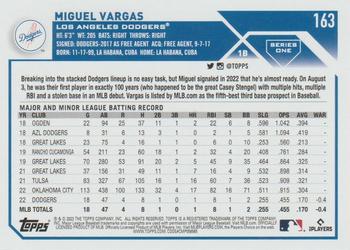 2023 Topps #163 Miguel Vargas Back