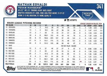 2023 Topps #341 Nathan Eovaldi Back