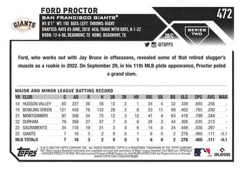 2023 Topps #472 Ford Proctor Back