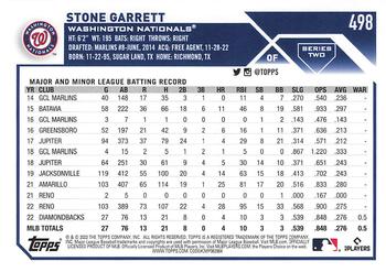 2023 Topps #498 Stone Garrett Back