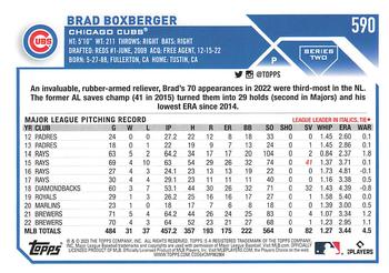 2023 Topps #590 Brad Boxberger Back