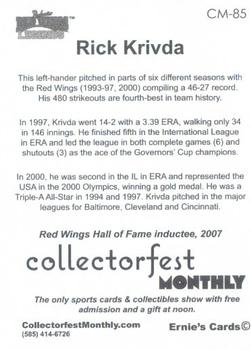 2014 Rochester Red Wings Legends #85 Rick Krivda Back