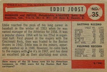 1954 Bowman #35 Eddie Joost Back