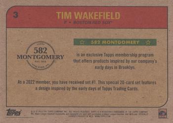 2021-22 Topps 582 Montgomery Club Set 1 #3 Tim Wakefield Back