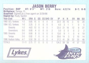 1996 Tampa Bay Devil Rays A Team is Born #NNO Jason Berry Back