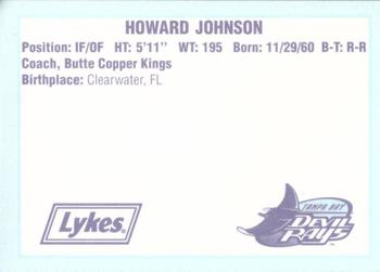 1996 Tampa Bay Devil Rays A Team is Born #NNO Howard Johnson Back