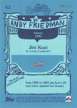 2022 Topps Spotlight 70 II by Andy Friedman - Spotlight70 Stamp #62 Jim Kaat Back