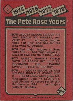 2017 Topps - Rediscover Topps 1986 Topps Stamped Buybacks Bronze #5 The Pete Rose Years: 1975-1978 Back