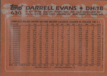 2017 Topps - Rediscover Topps 1988 Topps Stamped Buybacks Bronze #630 Darrell Evans Back