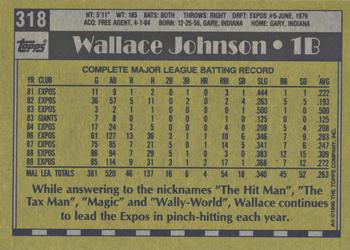 2017 Topps - Rediscover Topps 1990 Topps Stamped Buybacks Bronze #318 Wallace Johnson Back