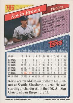 2017 Topps - Rediscover Topps 1993 Topps Stamped Buybacks Bronze #785 Kevin Brown Back