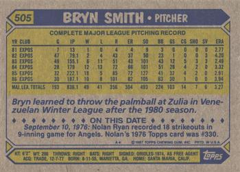 2017 Topps - Rediscover Topps 1987 Topps Stamped Buybacks Gold #505 Bryn Smith Back