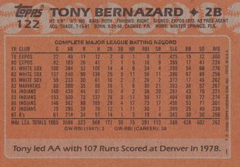 2017 Topps - Rediscover Topps 1988 Topps Stamped Buybacks Gold #122 Tony Bernazard Back