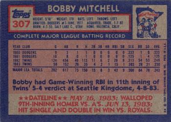 2017 Topps - Rediscover Topps 1984 Topps Stamped Buybacks Silver #307 Bobby Mitchell Back